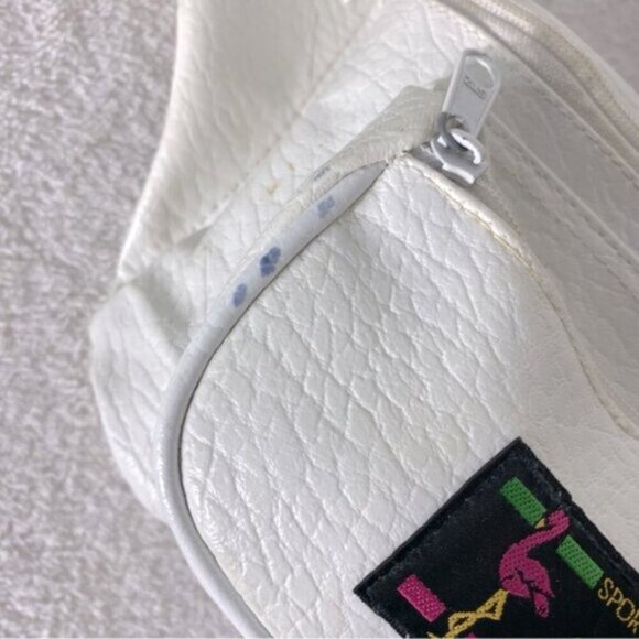Vintage White Faux Leather Florida Sport Fanny Pack Bum Bag - Picture 7 of 15